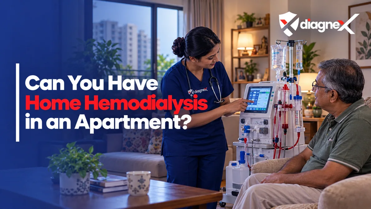 Featured illustration for Can You Have Home Hemodialysis in an Apartment? on the Diagnex healthcare blog