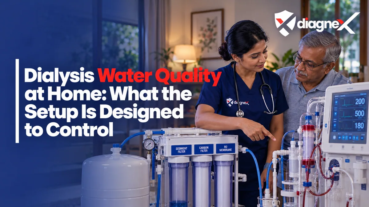 Featured illustration for Dialysis Water Quality at Home: What the Setup Is Designed to Control on the Diagnex healthcare blog