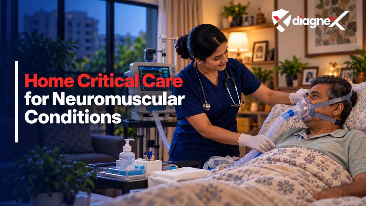 Featured illustration for Home Critical Care for Neuromuscular Conditions on the Diagnex healthcare blog