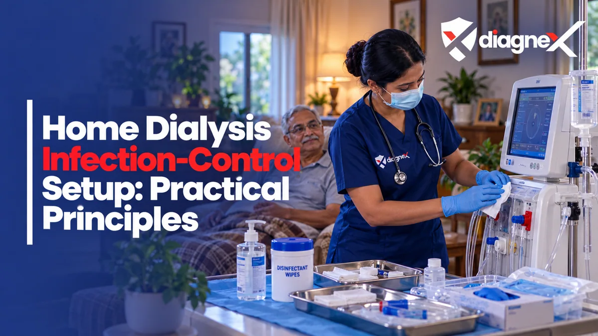 Featured illustration for Home Dialysis Infection-Control Setup: Practical Principles on the Diagnex healthcare blog