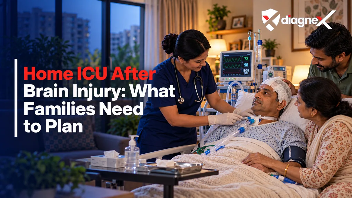Featured illustration for Home ICU After Brain Injury: What Families Need to Plan on the Diagnex healthcare blog