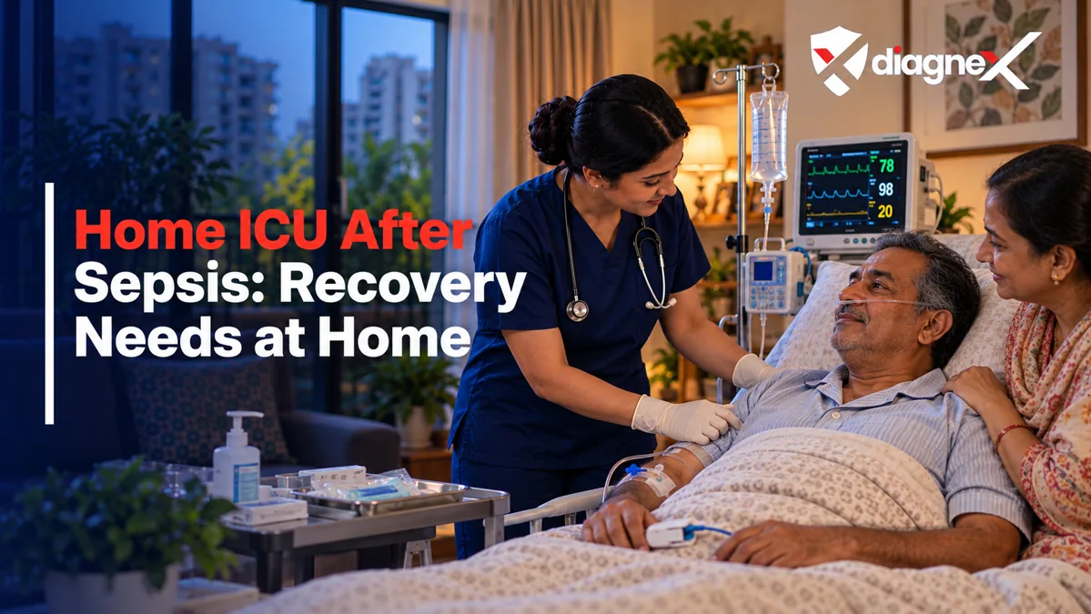 Featured illustration for Home ICU After Sepsis: Recovery Needs at Home on the Diagnex healthcare blog