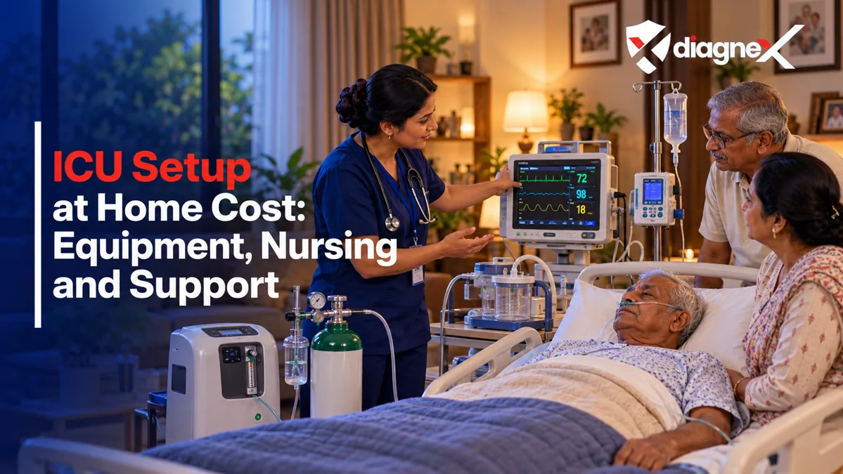 Featured illustration for ICU Setup at Home Cost: Equipment, Nursing and Support on the Diagnex healthcare blog