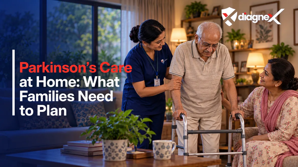 Featured illustration for Parkinson's Care at Home: What Families Need to Plan on the Diagnex healthcare blog