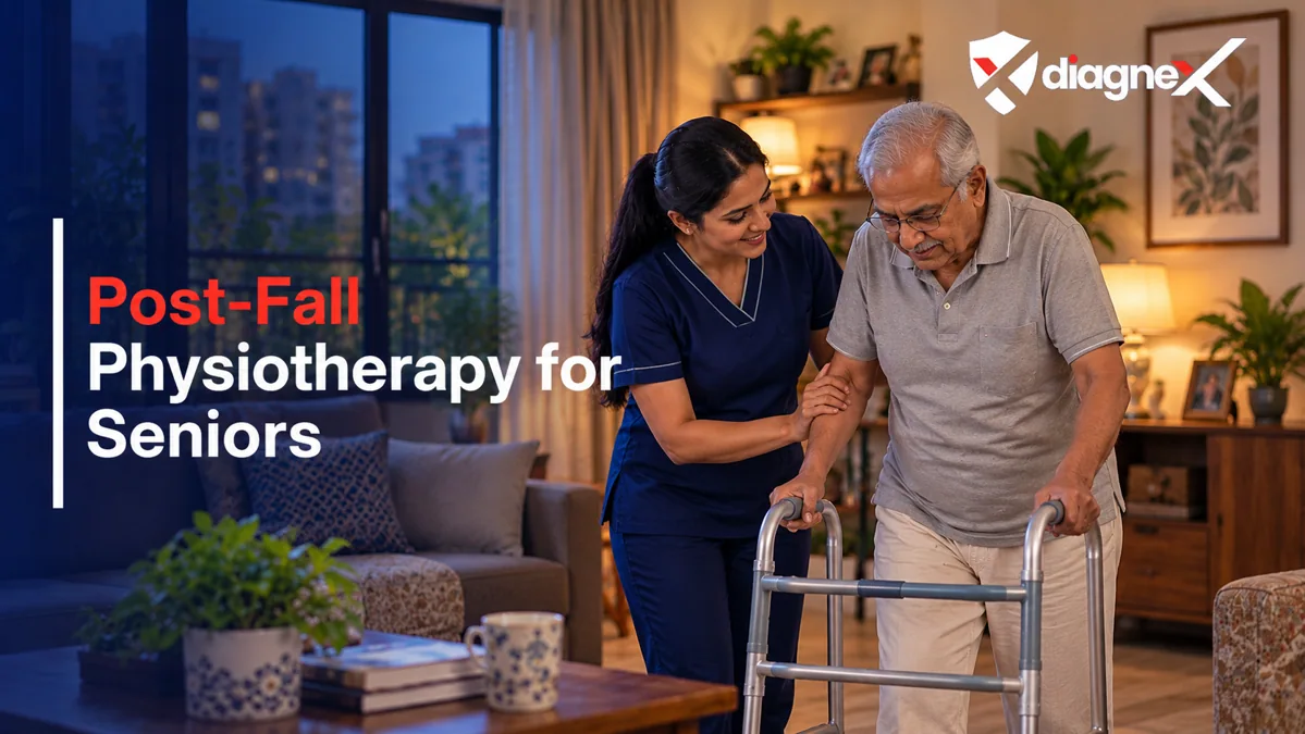 Featured illustration for Post-Fall Physiotherapy for Seniors on the Diagnex healthcare blog