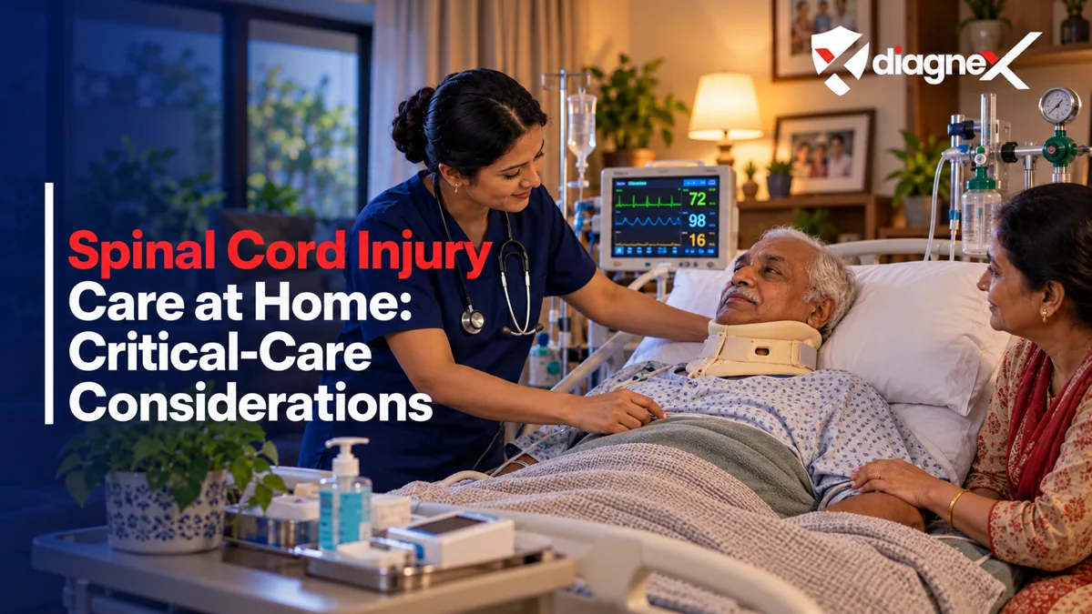 Featured illustration for Spinal Cord Injury Care at Home: Critical-Care Considerations on the Diagnex healthcare blog