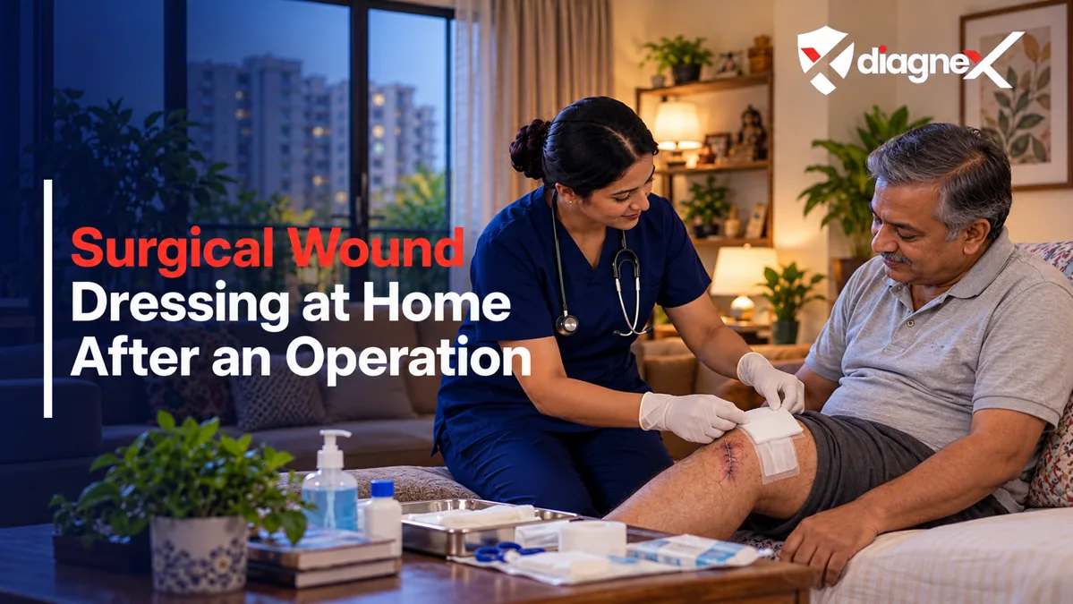 Featured illustration for Surgical Wound Dressing at Home an Operation on the Diagnex healthcare blog