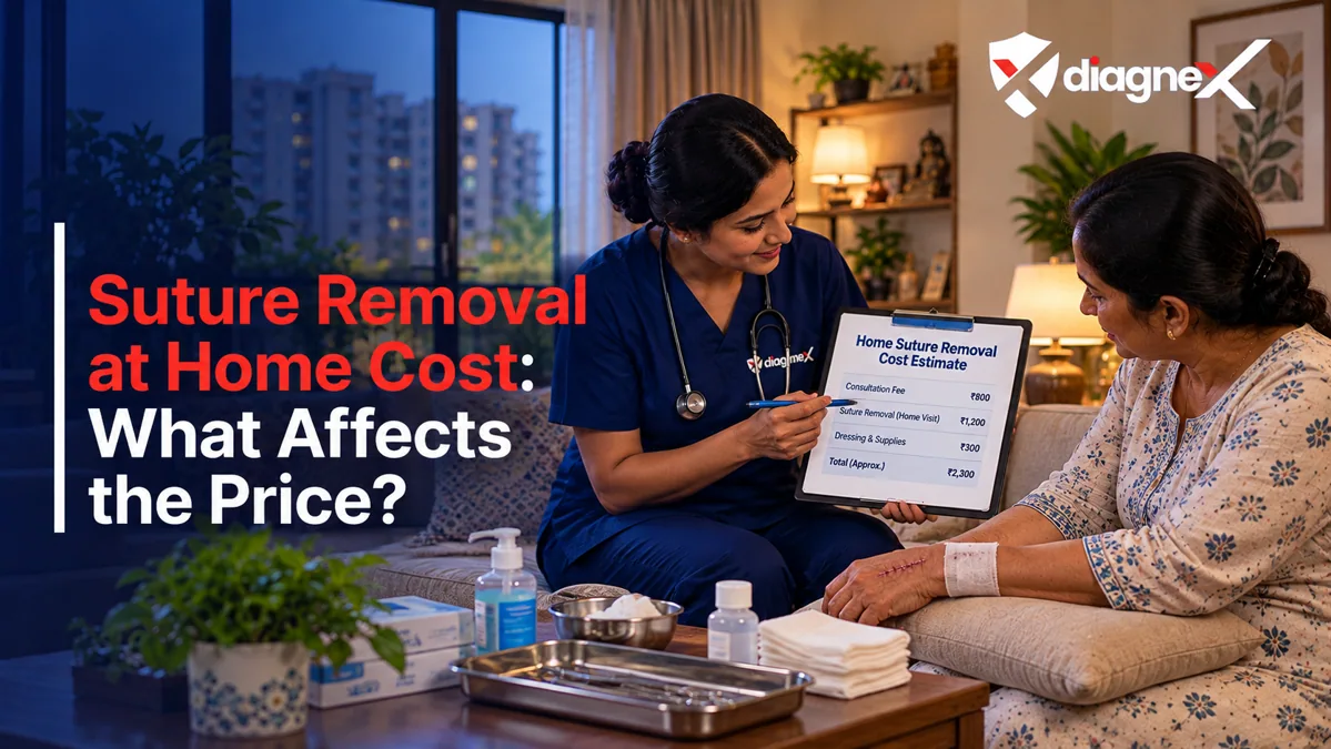 Featured illustration for Suture Removal at Home Cost: What Affects the Price? on the Diagnex healthcare blog