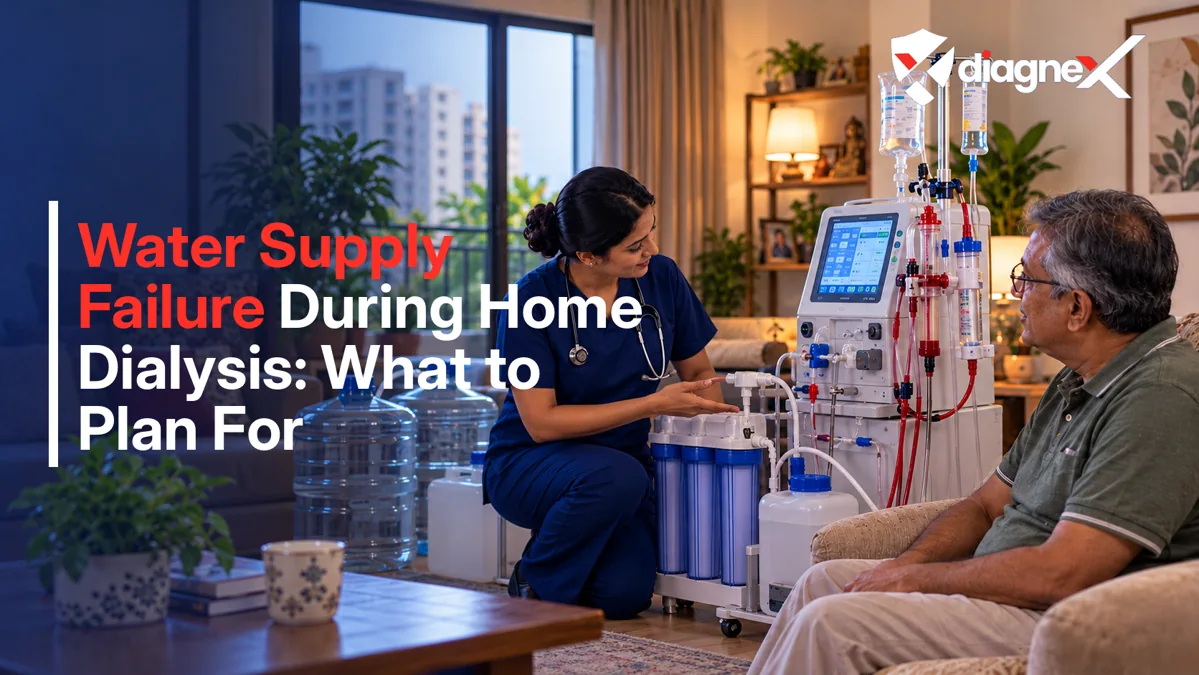 Featured illustration for Water Supply Failure During Home Dialysis: What to Plan For on the Diagnex healthcare blog
