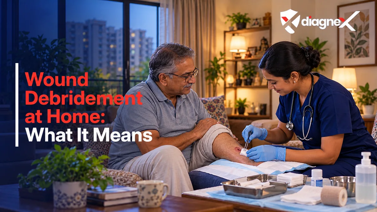 Featured illustration for Wound Debridement at Home: What It Means on the Diagnex healthcare blog