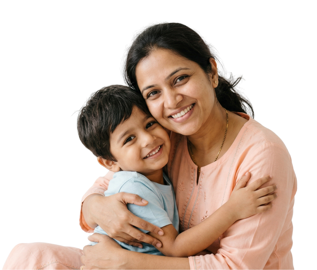 A mother Hugging Child, showing love towards good health